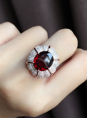 天然纯银镶托帕石奢华南瓜活口