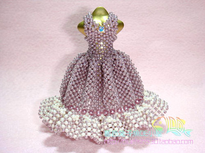 手工送礼日本进口TOHO米珠材料包 花蓬裙长款礼服 中文表格教程