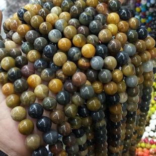 无优化 天然海洋木化石散珠6-8-10mm DIY串珠手作饰品配件材料