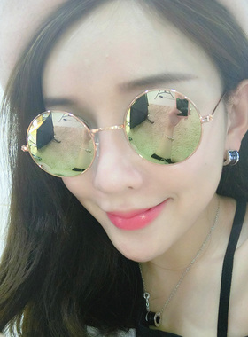 圆脸韩版男士个性风复古太阳眼镜