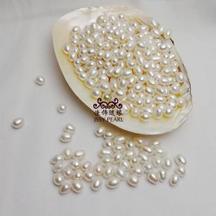 DIY可做手链项链20颗 SZ02 9mm淡水珍珠散珠小米形半成品 包邮