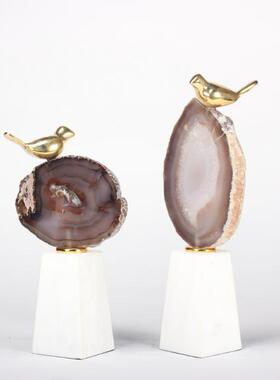 新中式风样板间玛瑙电视柜工艺品