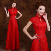 Toasting Chinese-style wedding gowns 2015 new stylish long dress spring/summer vintage modified MIDI Bridal