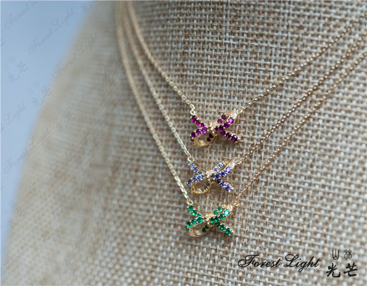 韓國lloyd蝴蝶結鎖骨鏈彩色版純銀項鏈 Forest Light設計在類目 飾品/流行首飾/時尚飾品新, 項鍊中 - 來自Buy2taobao.com提供專業的淘寶代購服務