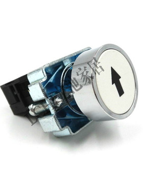 一佳点动电源金属按钮开关22mm自复位 黑色箭头 XB2-10BN/34