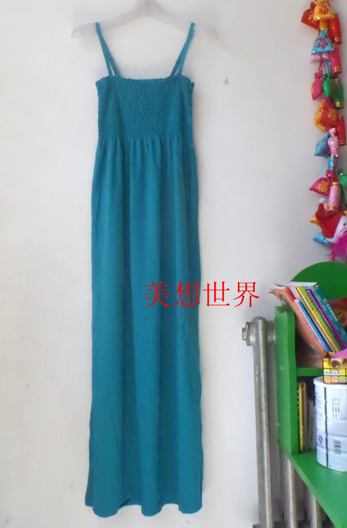 满88包邮 优女装弹力文胸吊带长裙，睡裙，家居裙