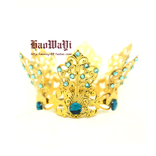 bjd娃娃用首饰6分4分3分尺寸古装迷你金色头冠头饰盘发造型宫廷风