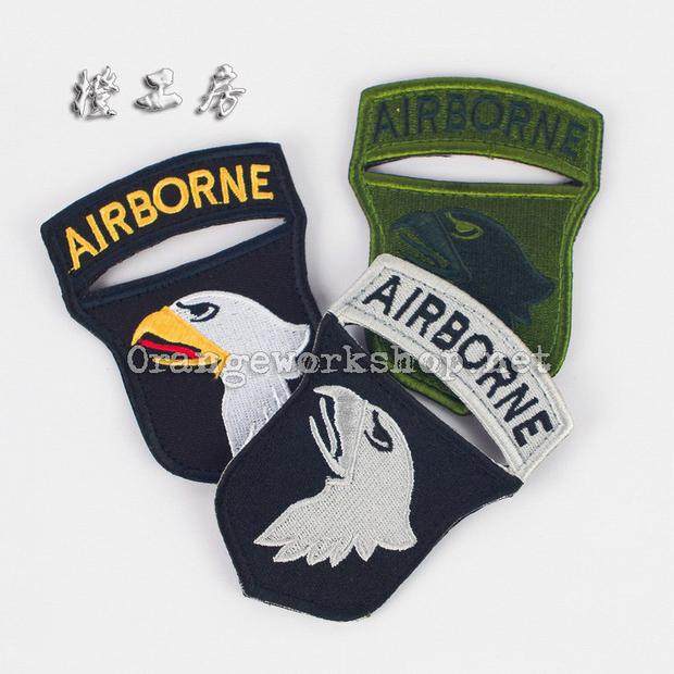 美101空降师啸鹰 刺绣魔术贴 背包徽章 服装臂章 贴章