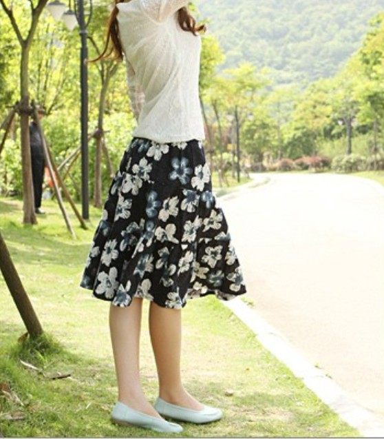 2026 夏季女装新款民族风短裙 印花拼接亚麻裙 棉麻半身裙 长裙