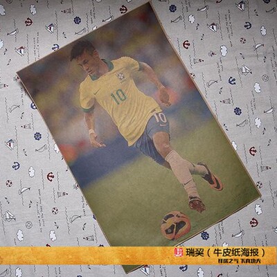 内马尔 写真海报 Neymar 巴西国家队球星 足球明星挂图 复古版