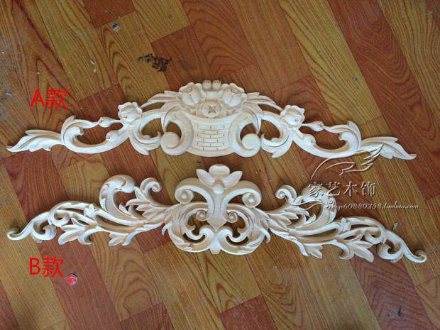 东阳木雕角花贴片欧式贴花实木花片家具贴门柜贴镂空雕花墙花装饰