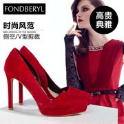 Fondberyl/Sheepskin feibolier 2015 platform stilettos women's shoes FB51111861