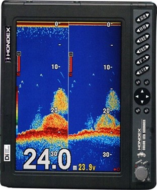 正品 日本海马（HONDEX）10.4英寸彩色液晶HE-775-Di 双频鱼探仪