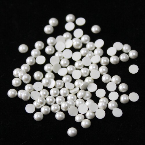 diy半圆珍珠平底幻彩美甲饰品