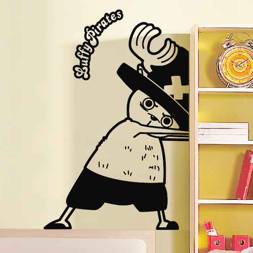 经典动漫卡通墙贴纸玄关卧室宿舍寝室墙壁贴画 海贼王乔巴躲反了