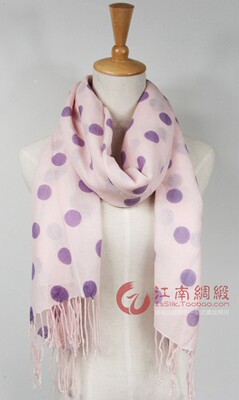 羊毛印花流苏两用披肩围巾