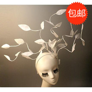 White hair accessory, hairgrip suitable for photo sessions, headband, for catwalk