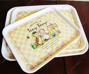 茶盘 茶水盘 杯子托盘 卡通 密胺 塑料盘子长方形 欧式客房果盘