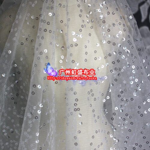 优质闪亮进口满天星服装透明网纱