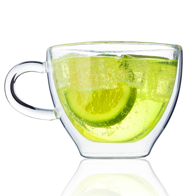 网红ins风带手柄隔热双层玻璃杯