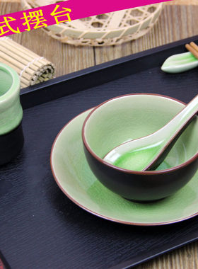 冰裂釉日韩料理汤碗茶壶摆台餐具