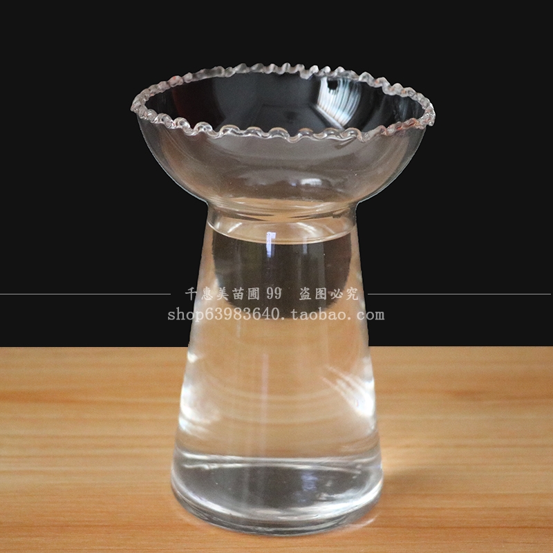 风信子水培花边玻璃花瓶 水塔透明玻璃器皿 绿萝仙人球桌面花瓶