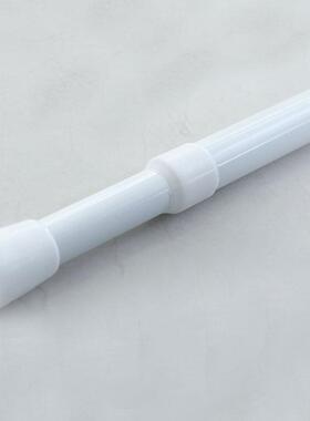 白色烤漆伸缩杆免安装浴帘杆窗帘撑杆免打孔半帘门帘窗帘杆配件
