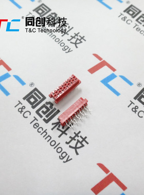 同创科技 AMP Micro-Match红色IDC 母座 10P 直插焊板母座连接器