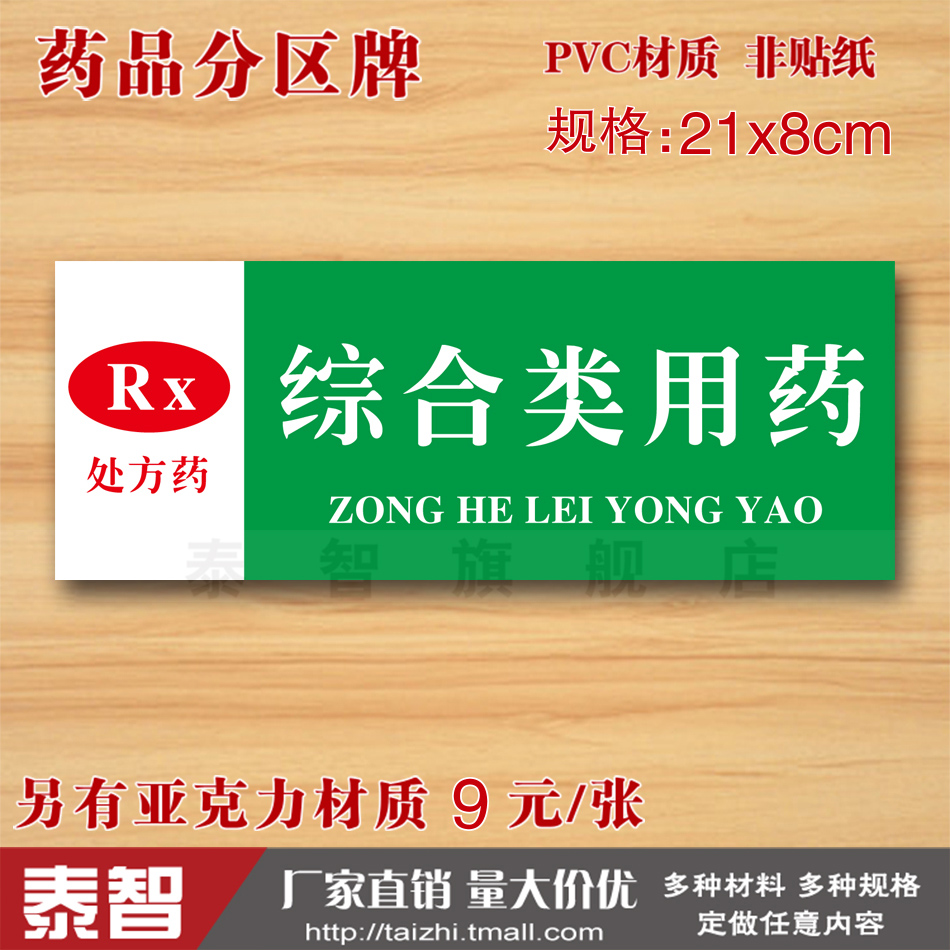 药房分类医院标志牌定制