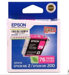 原装正品 爱普生t0763墨盒 洋红色 76 epson ME2 ME200 原装墨盒