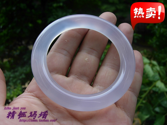 巴西玛瑙紫玉髓通透礼物圆条手镯