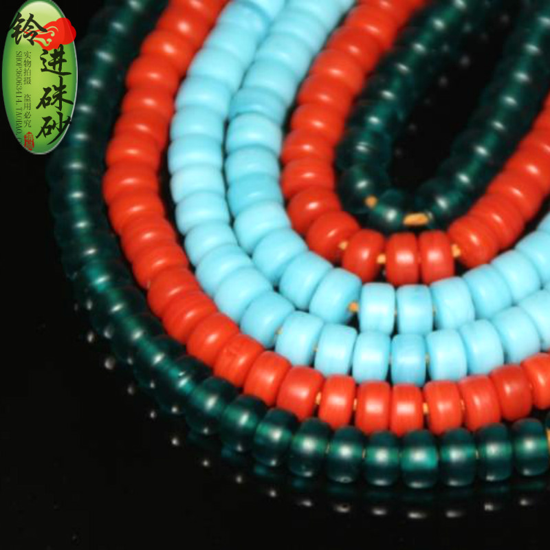直销彩色尼泊尔古法老琉璃隔珠隔片diy散珠材料配件佛珠手链配饰