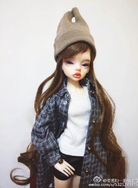 BJD娃娃衣服外套格子娃娃裙子1/4分复古娃娃裙1/3分MSD男友衬衫裙
