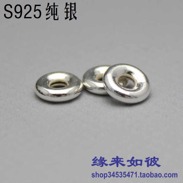 diy凹面纯银配饰扁珠图片