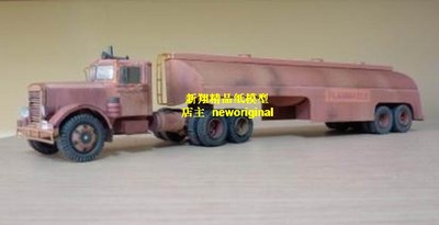 j 【新翔精品纸模型】彼得比尔特油罐卡车货柜卡车模型 长35厘米