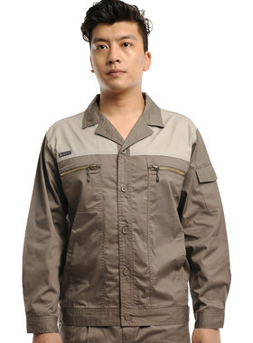 安美薇高棉细斜长袖工作服夏季工装男女电焊汽修工程服劳保服制服