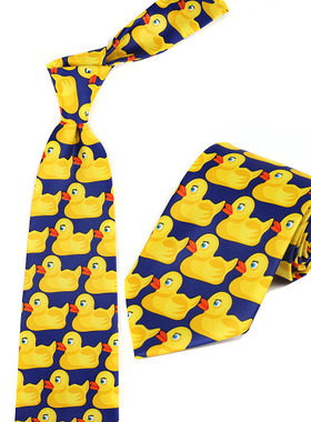 美剧同款 卡通小黄鸭领带男士正装 潮 趣味领带Barney Ducky