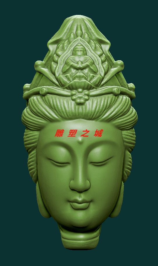 圆雕图 三维立体图 3D打印机模型 STL文件 观音头核雕手串