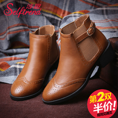 Fall/winter fun-2015 involved new belt buckle round head in Europe and Chelsea Martin rough with short boots women boots T55602