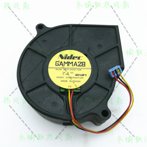 全新Nidec D07F-24SS1 06B 24V 0.16A 7530 7CM 3线 涡轮散热风扇