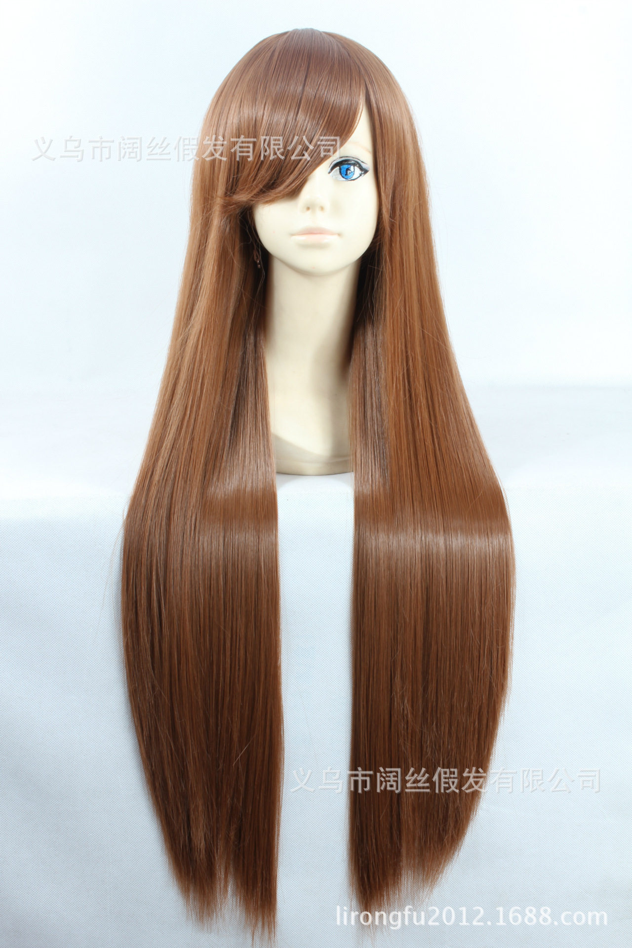 绝园的暴风雨 不破爱花80cm长发 长直发 棕色收脸cosplay假发假毛