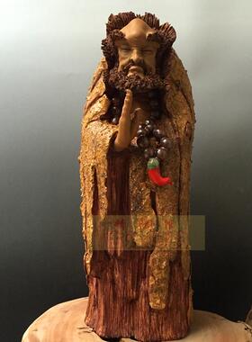 石湾公仔书房风水达摩念佛工艺品