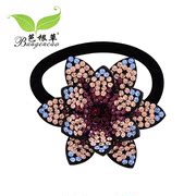 Bagen grass hair ornaments of high-grade flower Crystal elastic hair band hair band flower head line hair ponytails