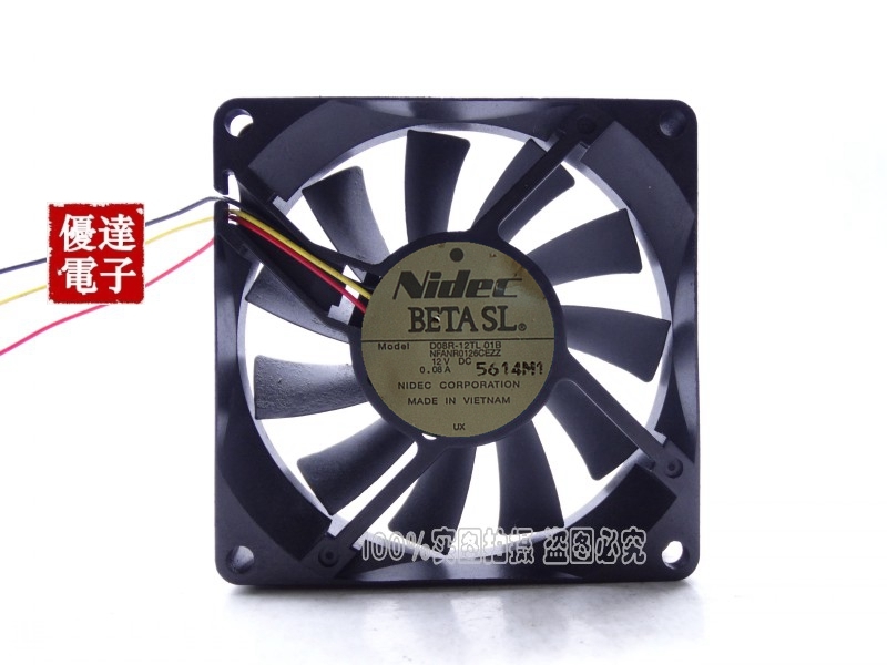 NIDEC尼迪克 D08R-12TL 01B 12V 0.08A 8015 静音 投影仪散热风扇