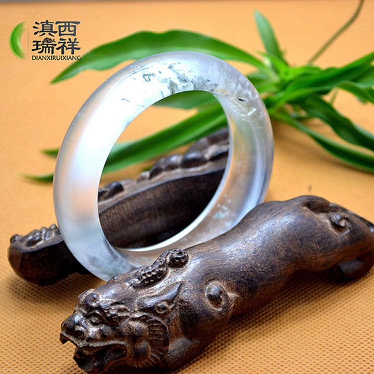 滇西瑞祥 a货水沫玉石水沫子与翡翠共生玉镯女手镯女sm501 53mm