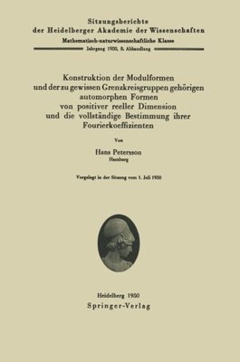 【预订】Konstruktion Der Modulformen Und Der...