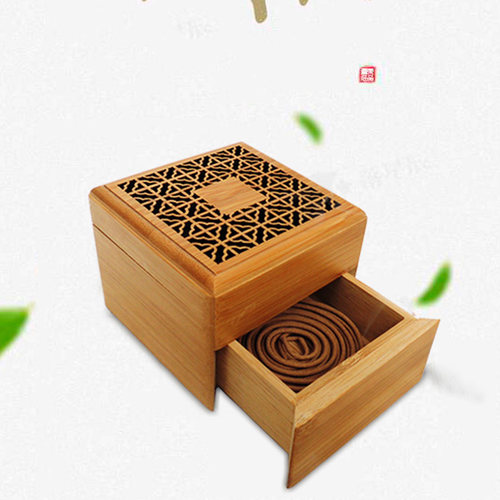 竹木清漆手工坊盘香双用收纳盒