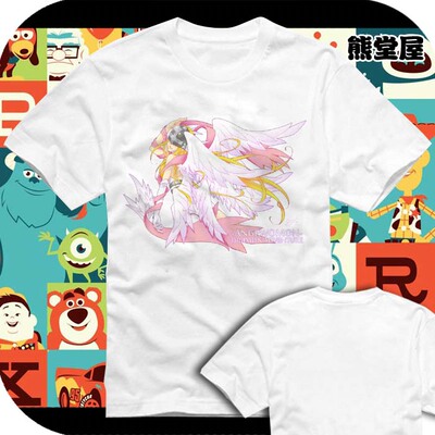 数码宝贝数码暴龙digimon天女兽动漫周边纯棉衣服T恤短袖