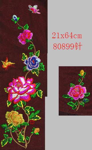牡丹花 电脑刺绣用花版 emb文件非实物布贴.没有电脑绣花机的别拍下.