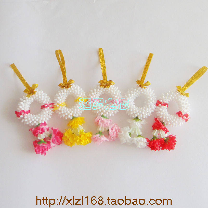 泰国纯手工艺品塑料仿真花茉莉花环车饰摆件花卉花串花环家居装饰